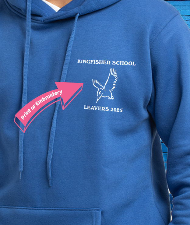 leavers hoodies with print and embroidery